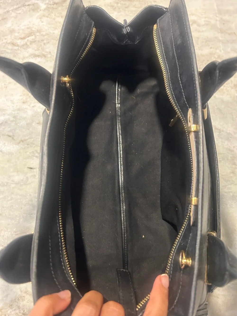 Chloe Black & Cream Leather Top-Handle Satchel - Picture 7 of 10